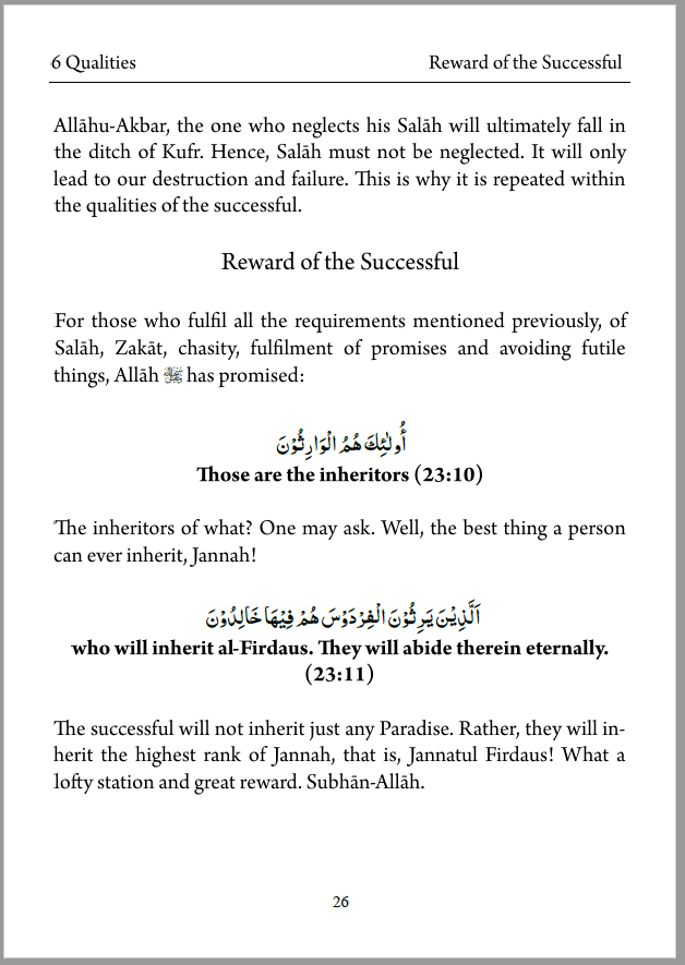 Six Qualities of a Believer