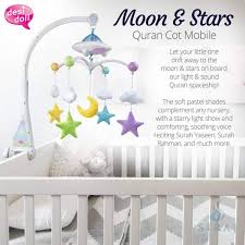 Moon & Stars Quran Cot Mobile with Light Projection
