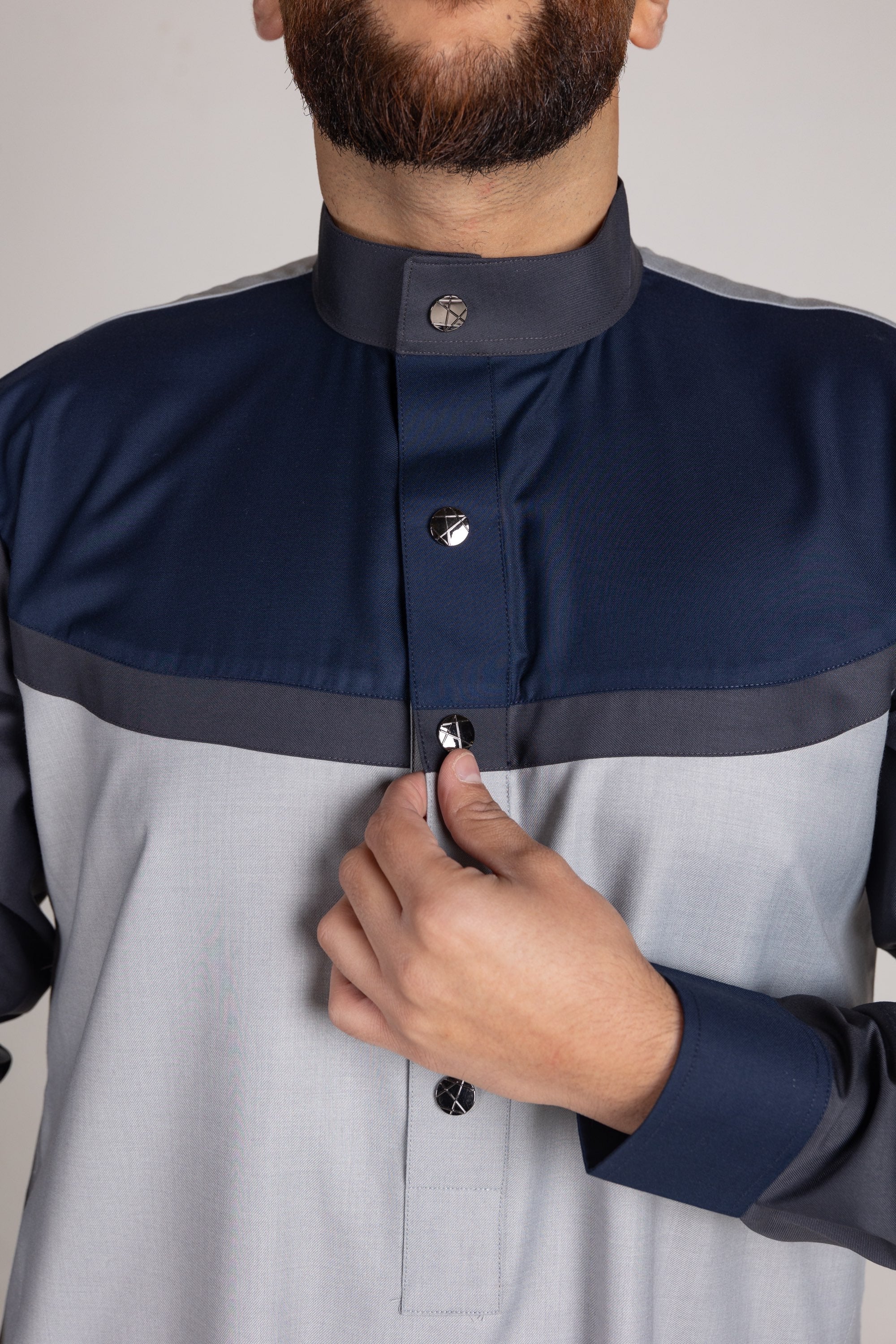 Kids Grey Smart Thobe Design ST3