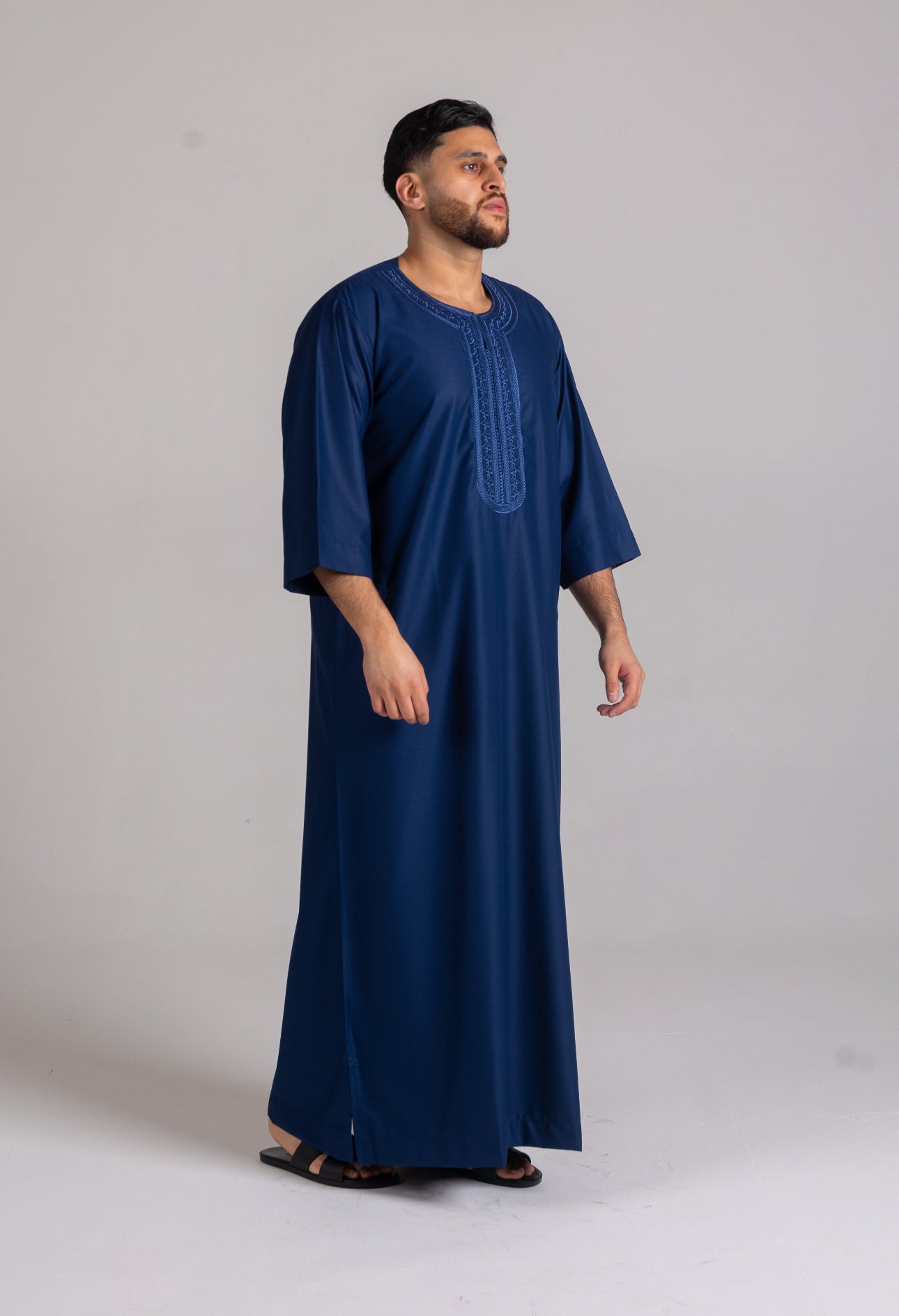 Premium 3 Quarter Sleeve Thobe Navy