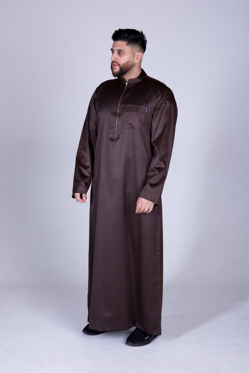 Classic Zip Thobe ( Brown )