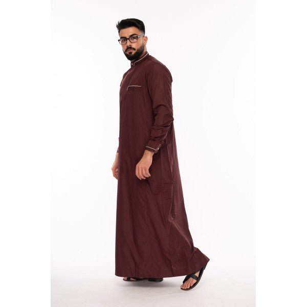 Multi - Piping Burgundy Kids Jubbah