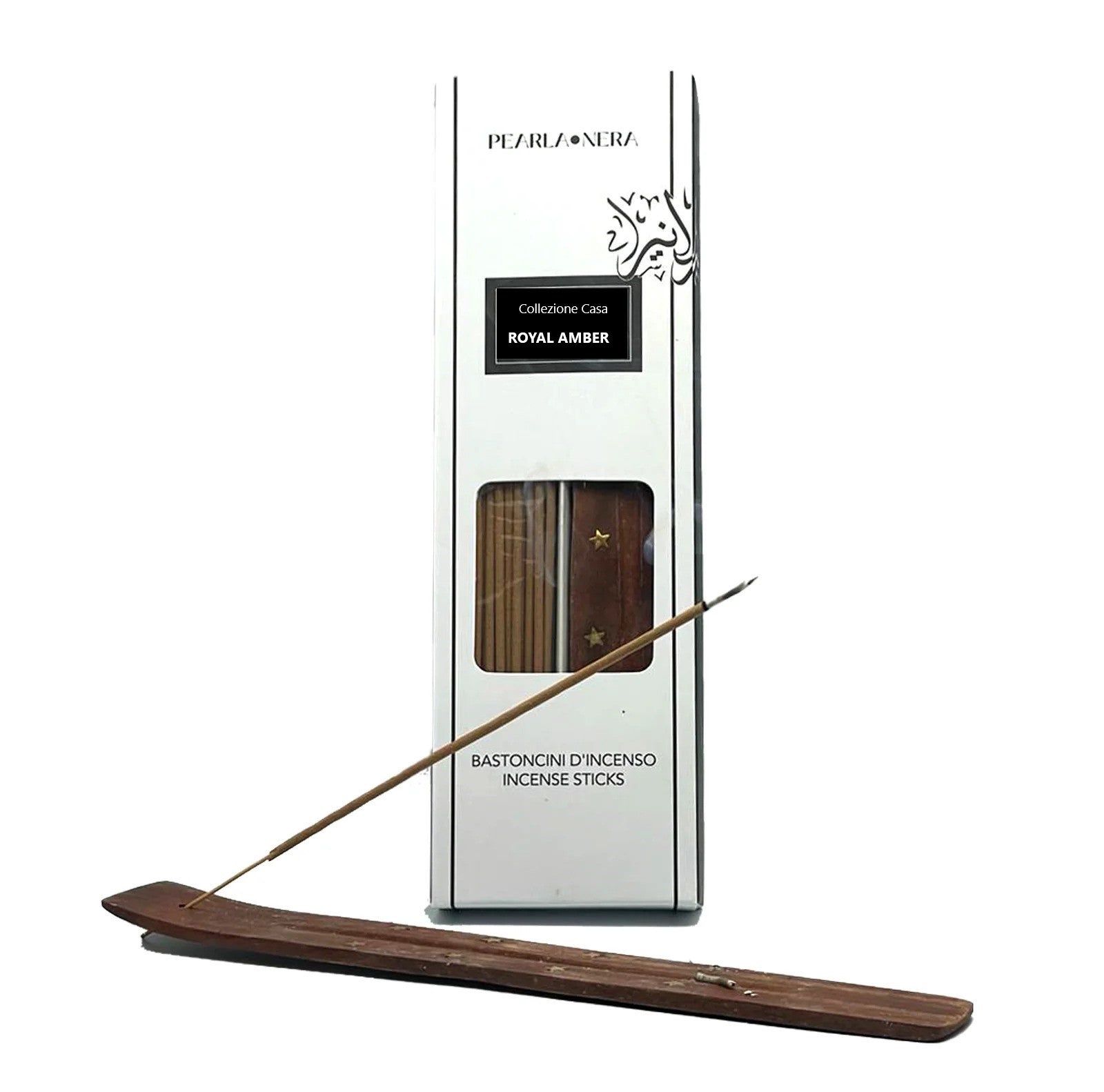 ROYAL AMBER INCENSE STICKS WITH WOODEN HOLDER