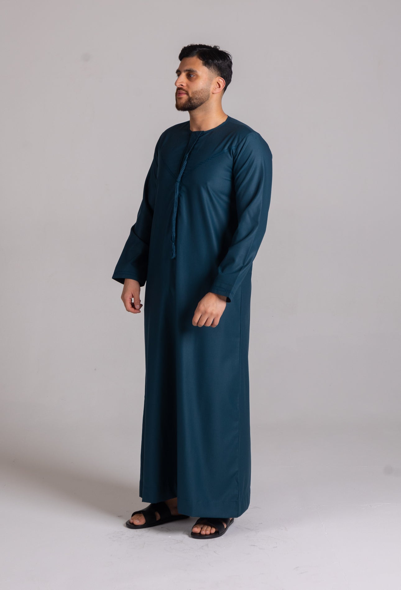 Premium Embroidered Emirati Thobe ( Teal  )