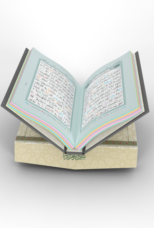 Colour Coded Holy Quran Box With Stand