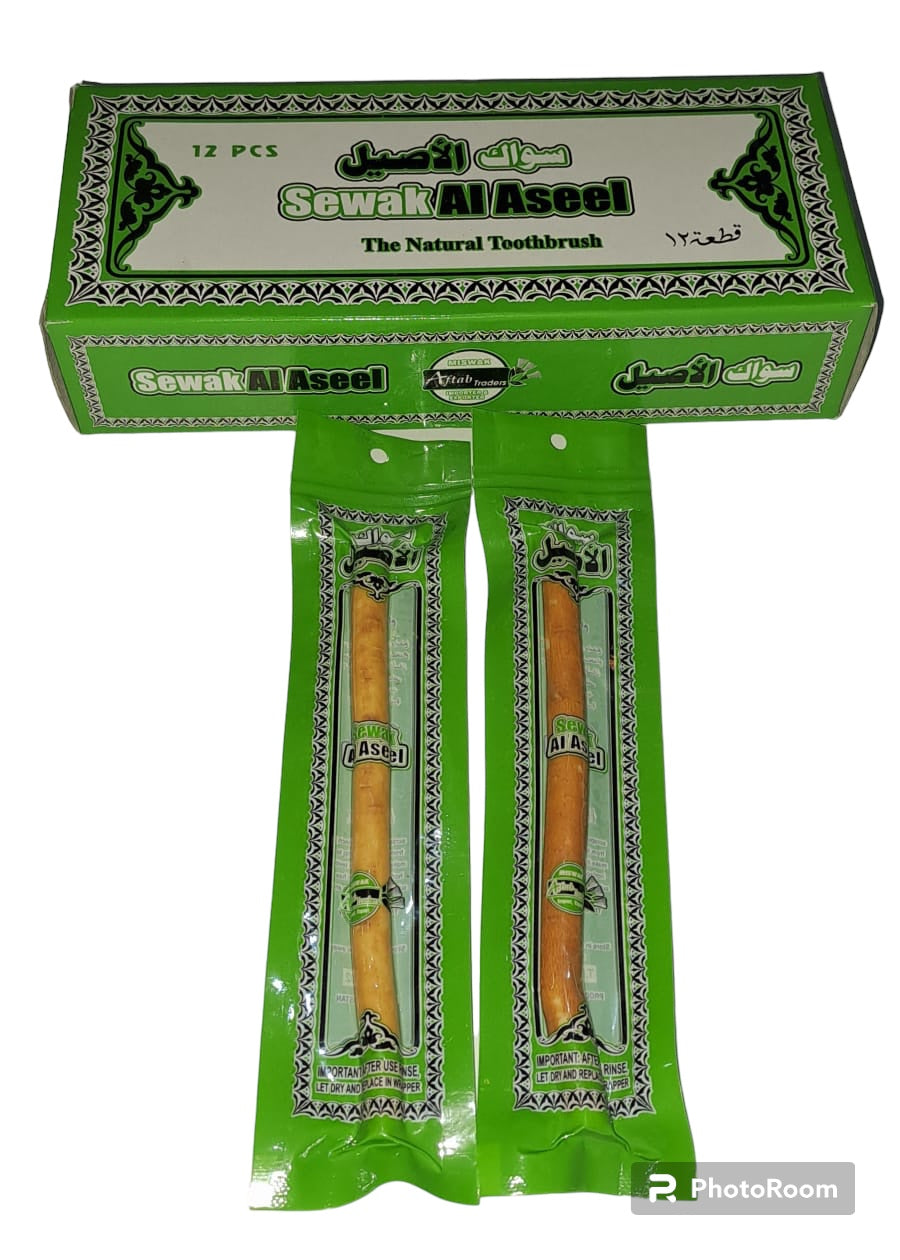 Mint Flavours box of 12 Miswak  ( Siwak Al Aseel )