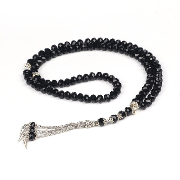 99 BEAD CRYSTAL TASBEEH / PRAYER BEADS BLACK