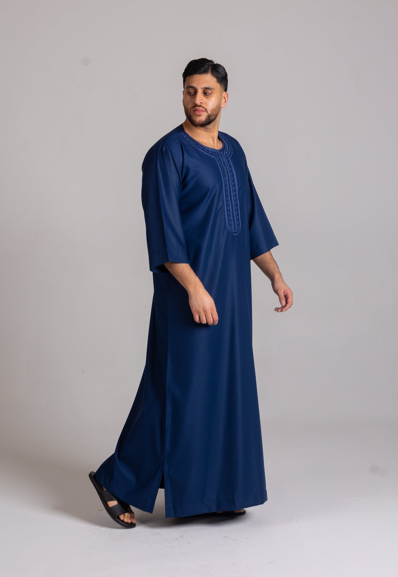 Premium 3 Quarter Sleeve Thobe Navy