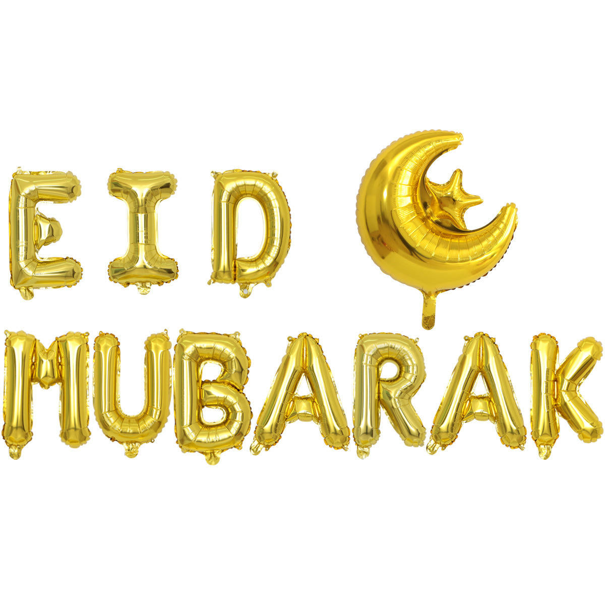 Gold Eid Baloon Moon Star bunting