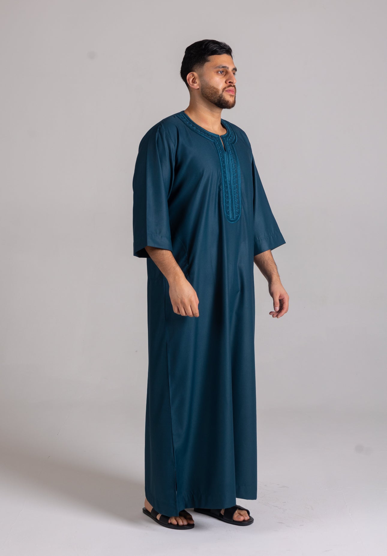 Premium 3 Quarter Sleeve Thobe Teal