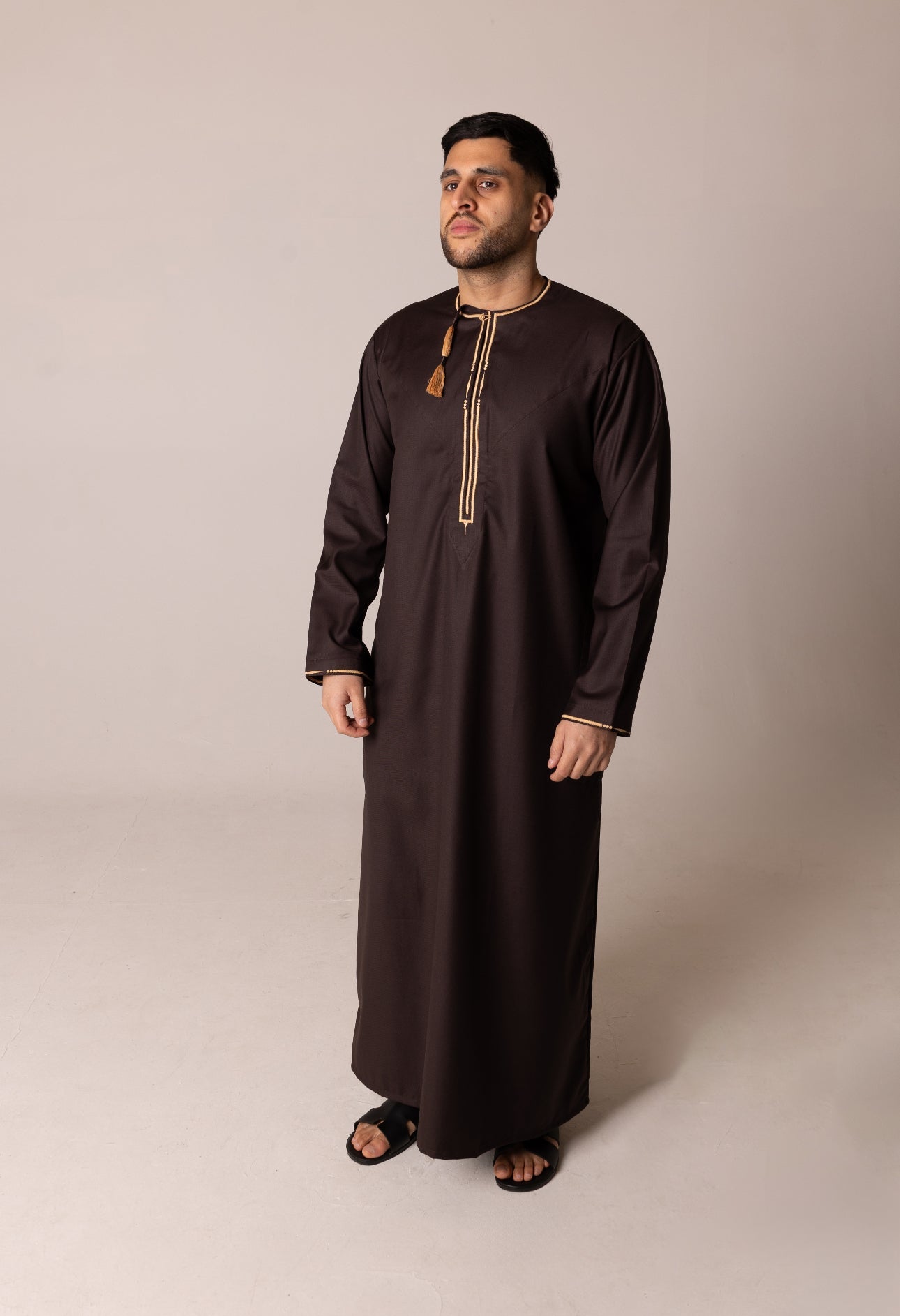Brown & Gold Patterned Omani Thobe RM25 image 6