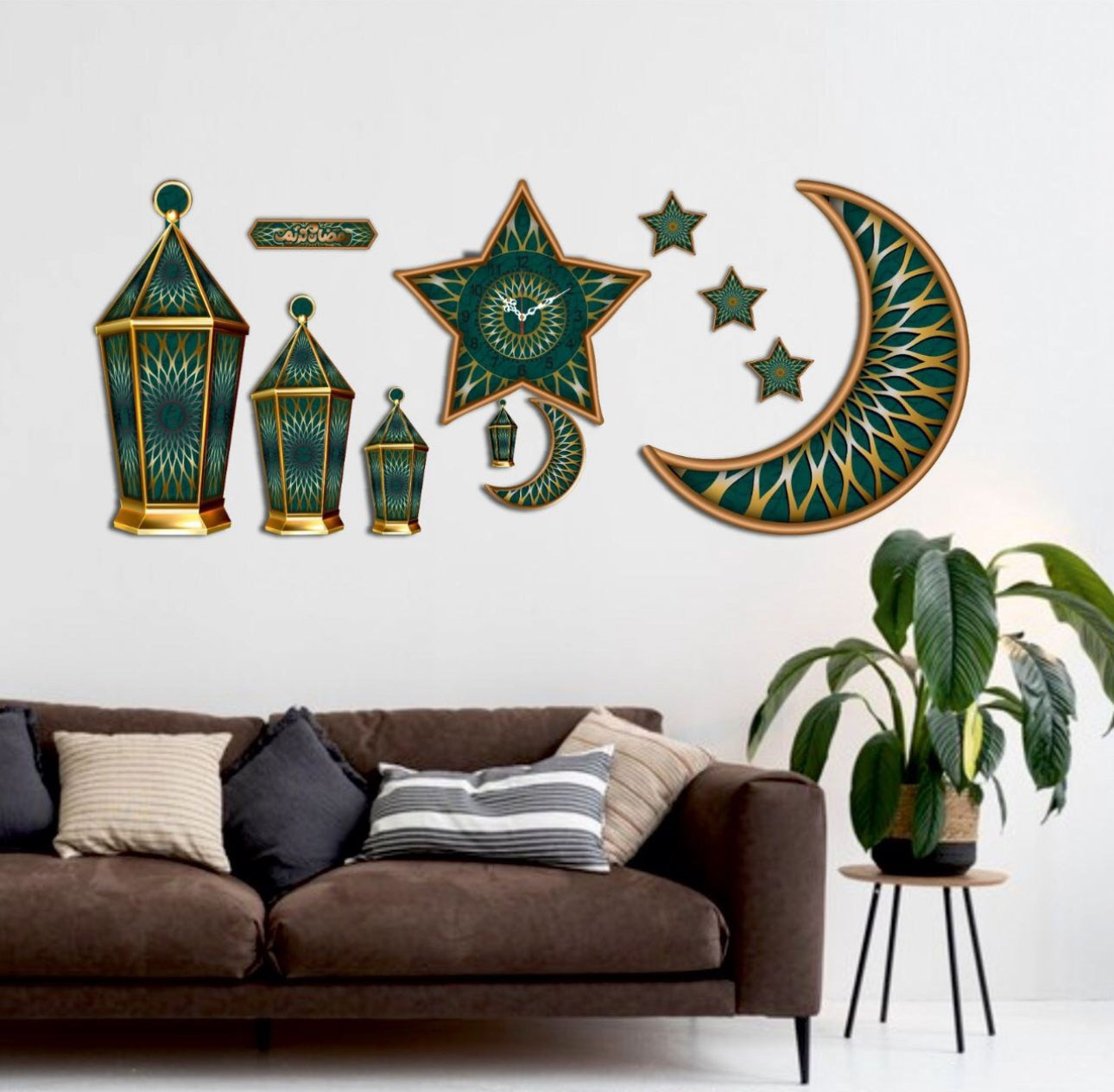 11 pcs Ramdhan Decoration Wood Set  Clock  image 0