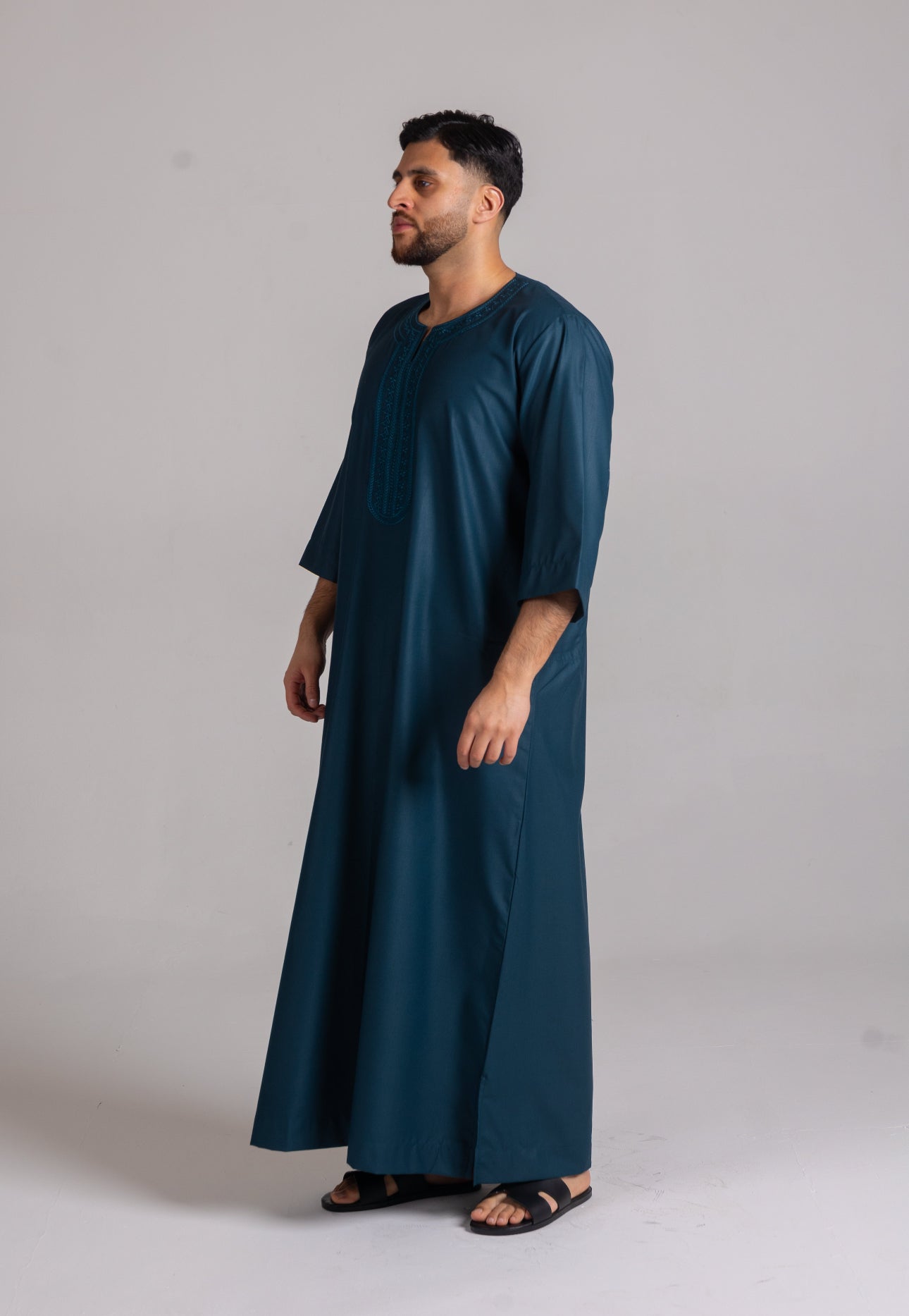 Kids Premium 3 Quarter Sleeve Thobe Teal image 0